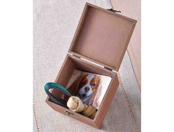 Paw Print Pet Memorial Wooden Box
