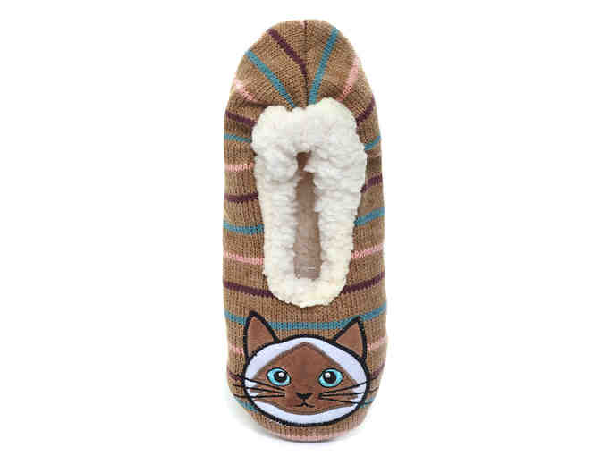 Sherpa Lined Cat Slippers M/L
