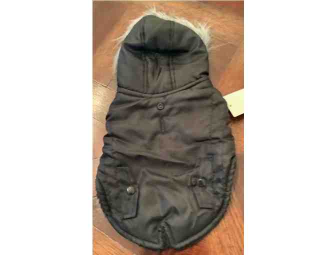 Hooded black winter jacket for your Pup