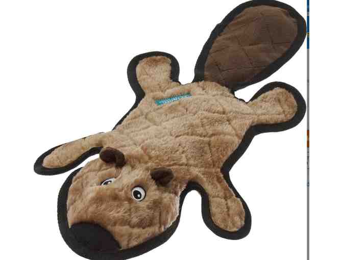 Plush squeaky flat Beaver and Pheasant Toy