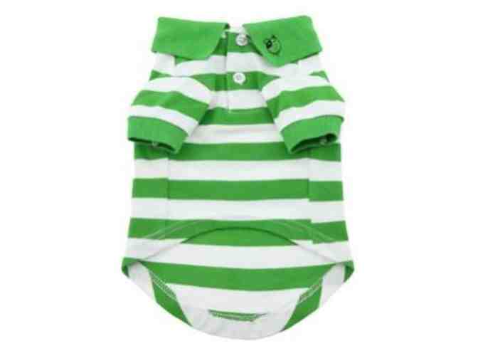 Green and White striped Polo Size - M