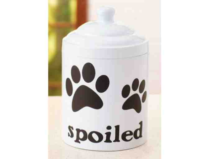Enamel-Look Paw Print Treat Canister