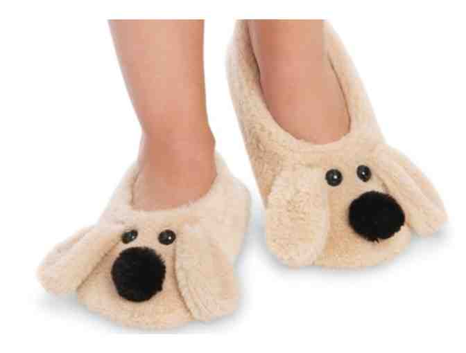 Plush Dog Face Slippers - Brown - Medium