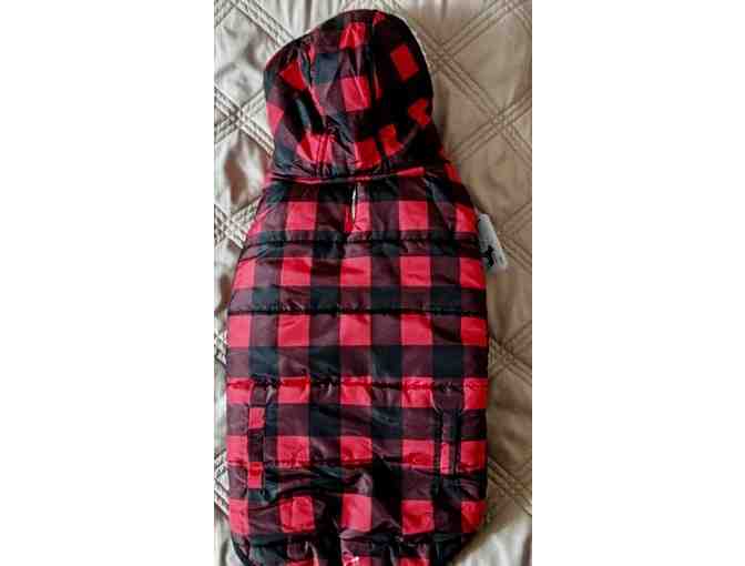 Black and Red Plaid Dog Coat size Medium