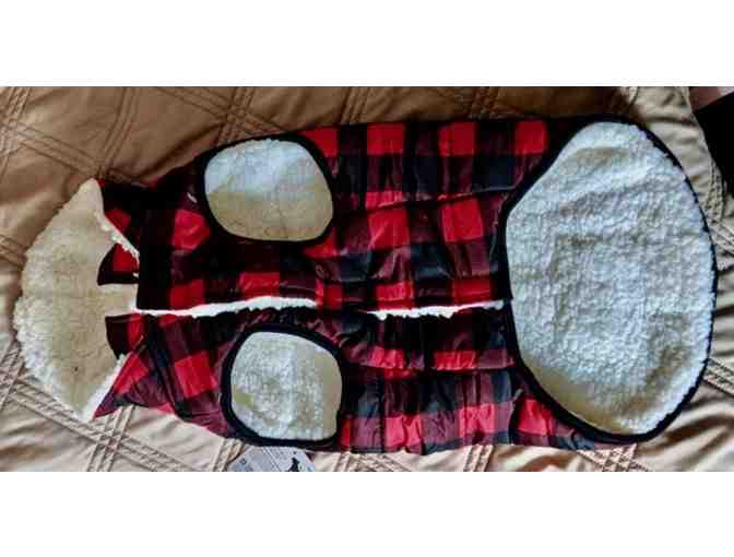 Black and Red Plaid Dog Coat size Large