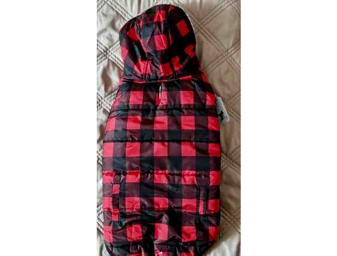 Black and Red Plaid Dog Coat size Large