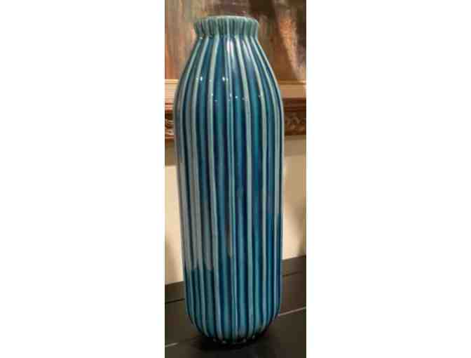 Pier 1 Tall Ceramic Vase Multi shades of blue