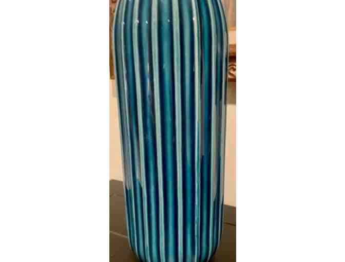 Pier 1 Tall Ceramic Vase Multi shades of blue