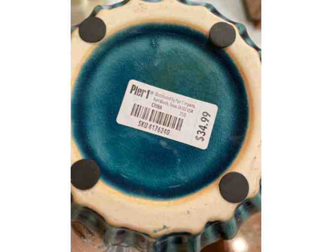 Pier 1 Tall Ceramic Vase Multi shades of blue