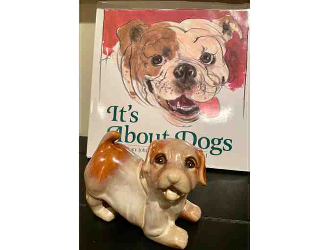 It's About Dogs Book of Poems and ceramic dog