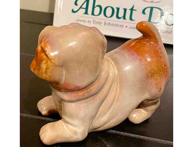 It's About Dogs Book of Poems and ceramic dog