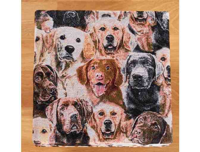 Dog collage footstool