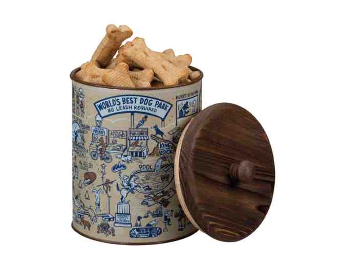 Dog Treat Canister with Treats