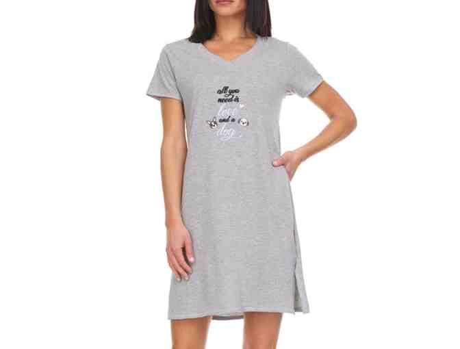 Heather Gray Sleep Dress for Dog Lovers Size XL
