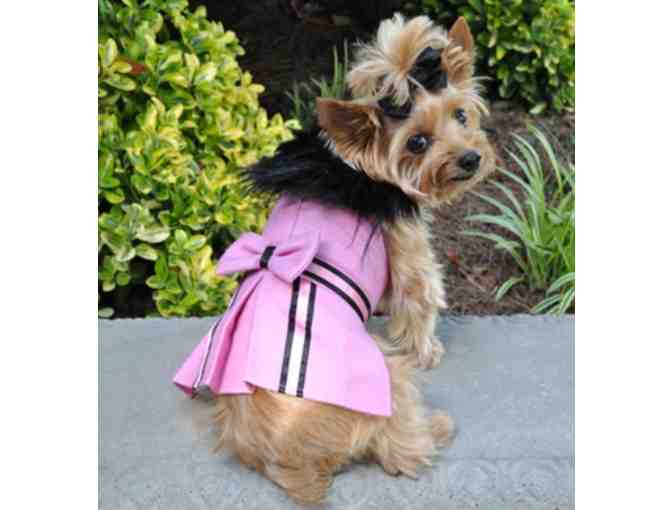 Designer Pink Wool Coat and leash - Medium