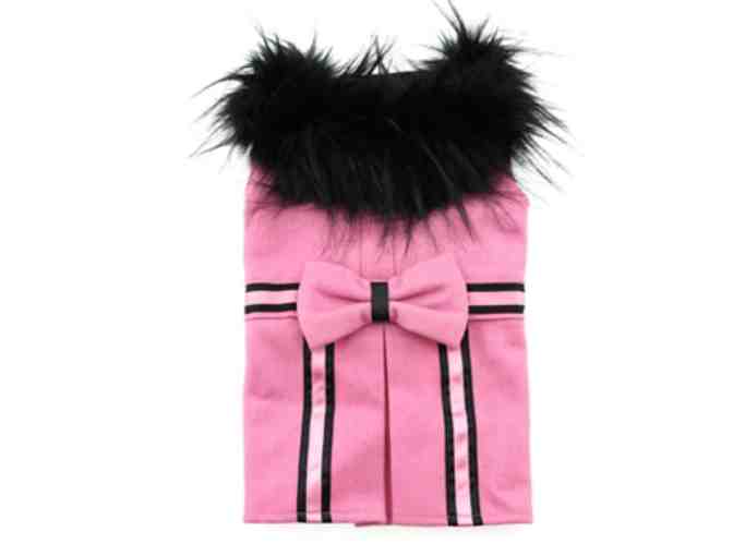 Designer Pink Wool Coat and leash - Medium