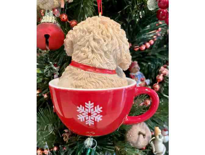 Poodle Puppy Tea Cup Ornament