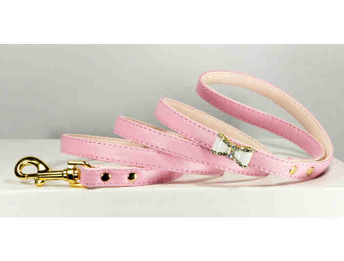 Pink Crystal Bow Collar And Lead - Medium