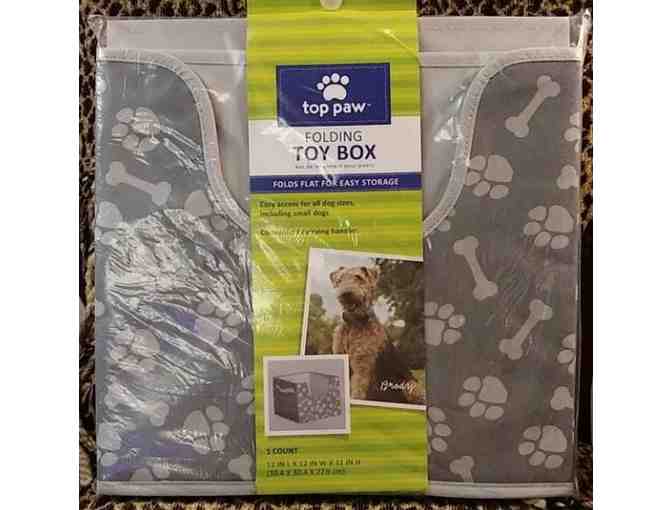 Folding Toy Box and 5 Doggie Toys