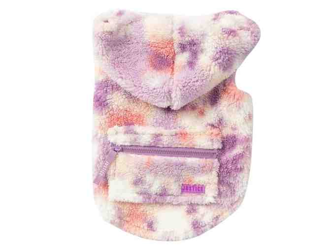 Justice Pet Polyester Sherpa Tie-Dye Dog Hoodie, S Pink and Lavender