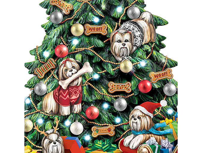 Exclusive collectible Shih Tzu tabletop Christmas tree from The Bradford Exchange
