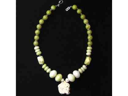 Green Serpentine & Magnesite Necklace
