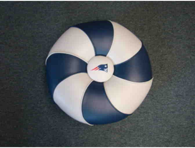 Uniquely Crafted One-of-a-Kind, New England Patriots Leather Ottoman & Tom Brady Photo