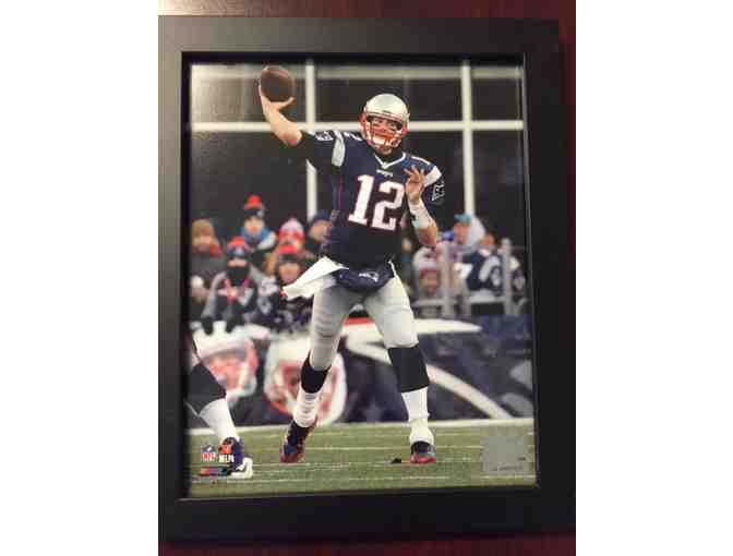 Uniquely Crafted One-of-a-Kind, New England Patriots Leather Ottoman & Tom Brady Photo