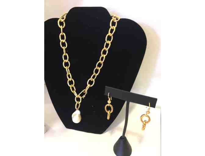 18K Gold Plated Two-Link Earrings by Lisa Mackey Design