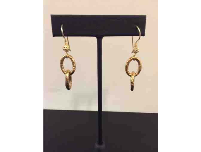 18K Gold Plated Two-Link Earrings by Lisa Mackey Design
