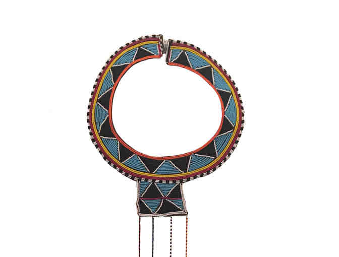 Beaded by hand, Maasai necklace, #1, donated by Lisa Linhardt