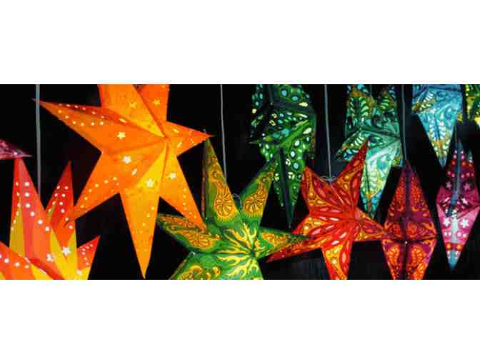 Om Gallery: Paper Star Lantern - Yellow and Red Floral