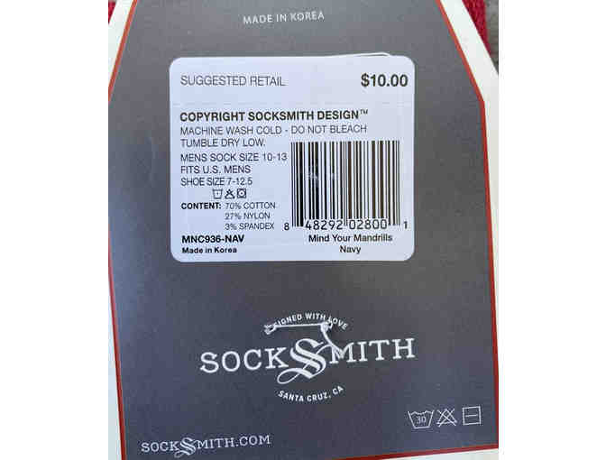 Socksmith Design: Men's 'Mind Your Mandrills - Navy' Socks