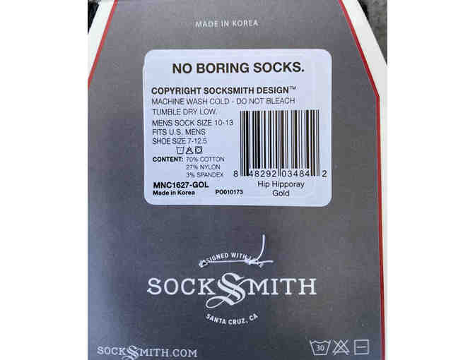 Socksmith Design: Men's 'Hip Hipporay - Gold' Socks