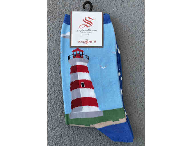 Socksmith Design: Women's 'Lighthouse - Sky Blue' Socks