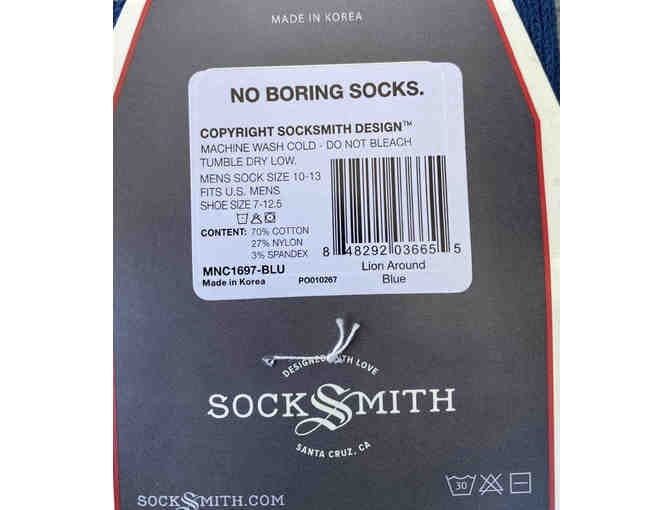 Socksmith Design: Men's 'Lion Around - Blue' Socks