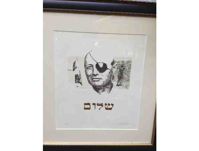 Original Lithograph Moshe Dayan Portrait