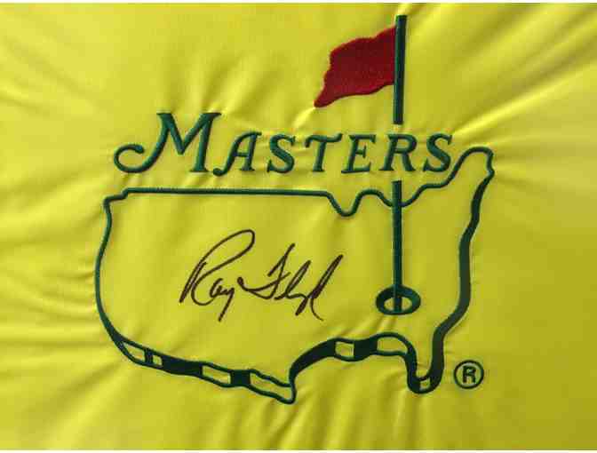 Framed and signed Golf Flag by Ray Floyd
