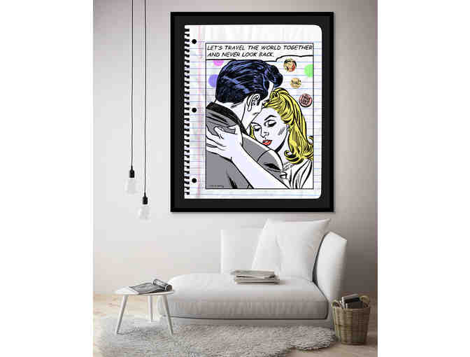 'Only You' by Nelson De La Nuez mixed media framed sketch