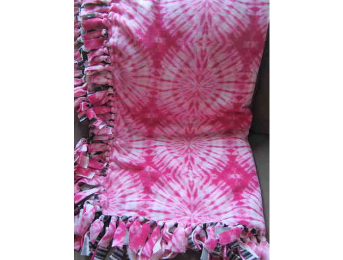 Handmade Fleece Blanket - Soccer and Tie Dye