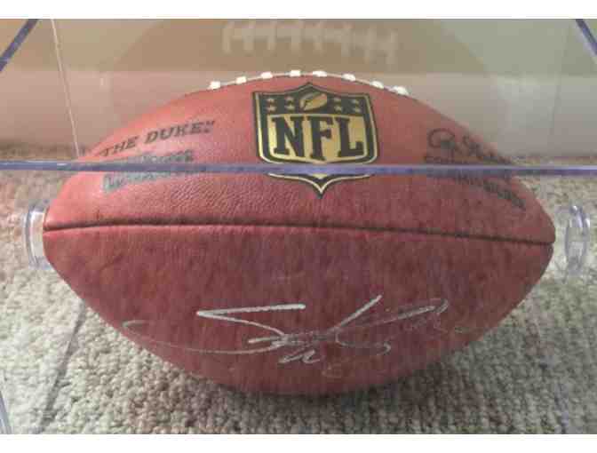 Steve Smith, Sr. Baltimore Ravens Autographed Football with Display Case