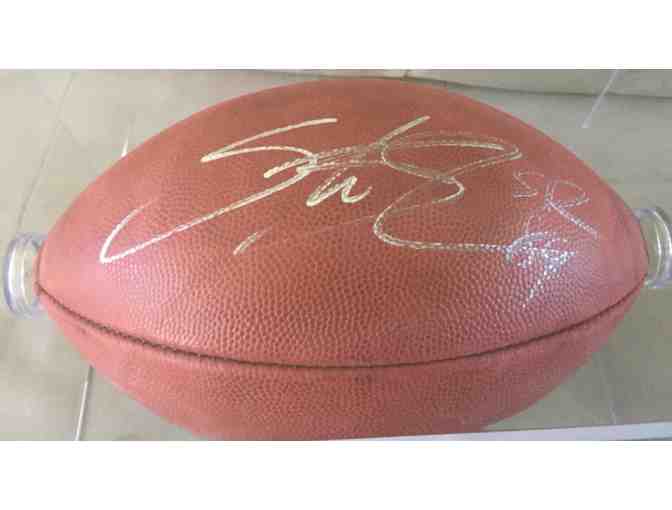 Steve Smith, Sr. Baltimore Ravens Autographed Football with Display Case