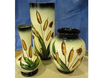 Vintage vase (bud), cattail design
