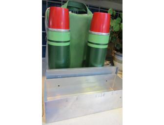 Vintage 1950's 2-thermos picnic set