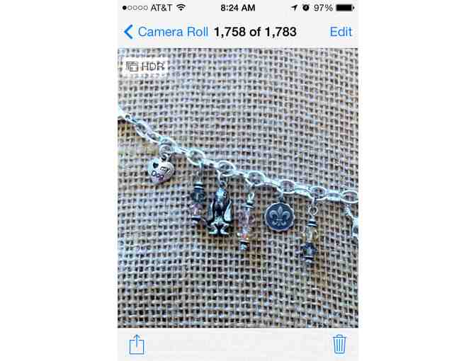 Basset Hound French Silver Plated Charm Bracelet