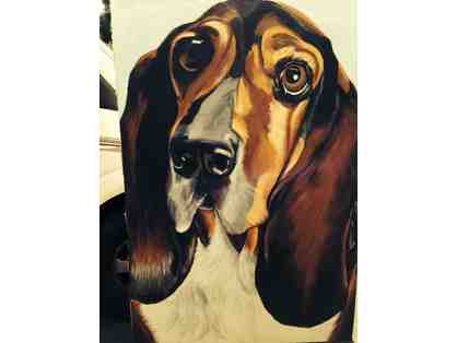 Large Basset Painting