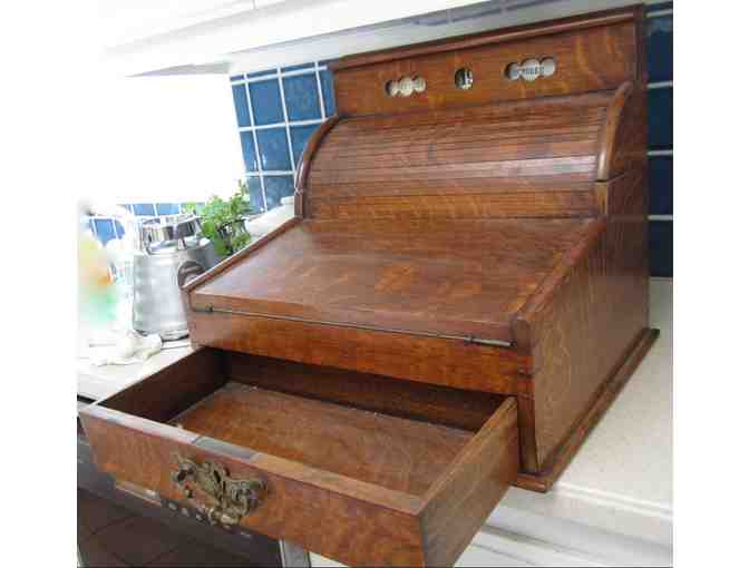 Antique roll top portable writing desk