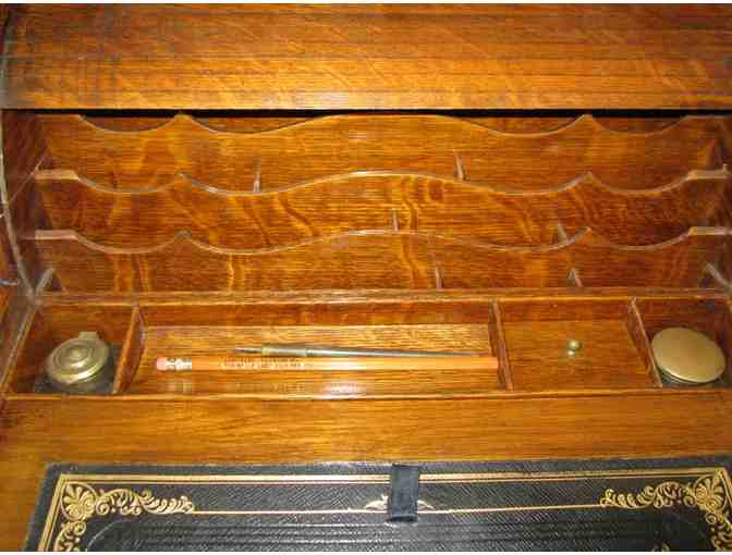 Antique roll top portable writing desk