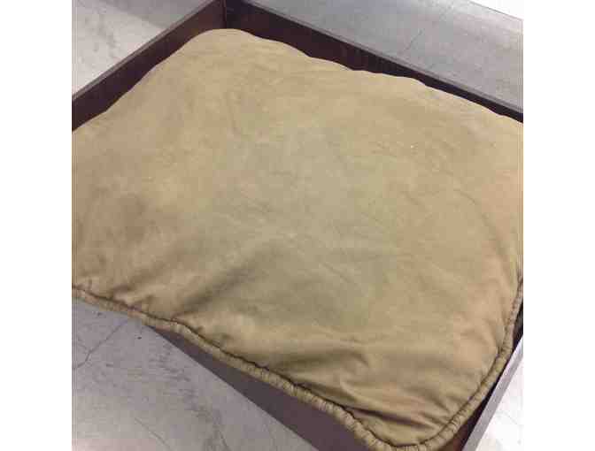 Large Wooden Frame Dog Bed with 2 Pads