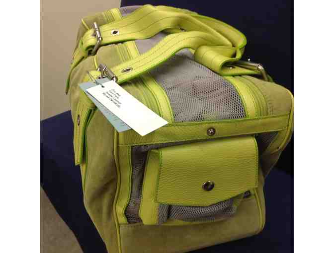 Posh Poochy dog carrier - lime green suede/leather (Zoe bag)